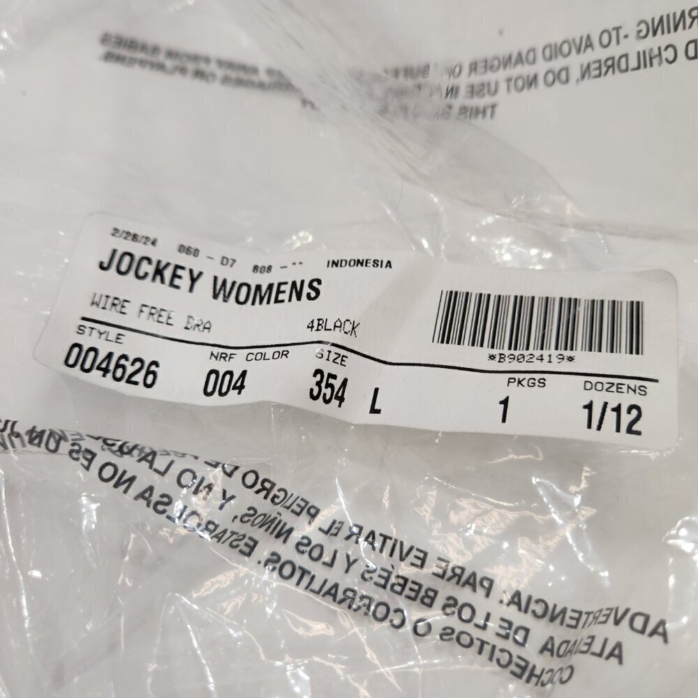 Jockey Wire Free Bra Size Large Black NWT - Picture 7 of 7